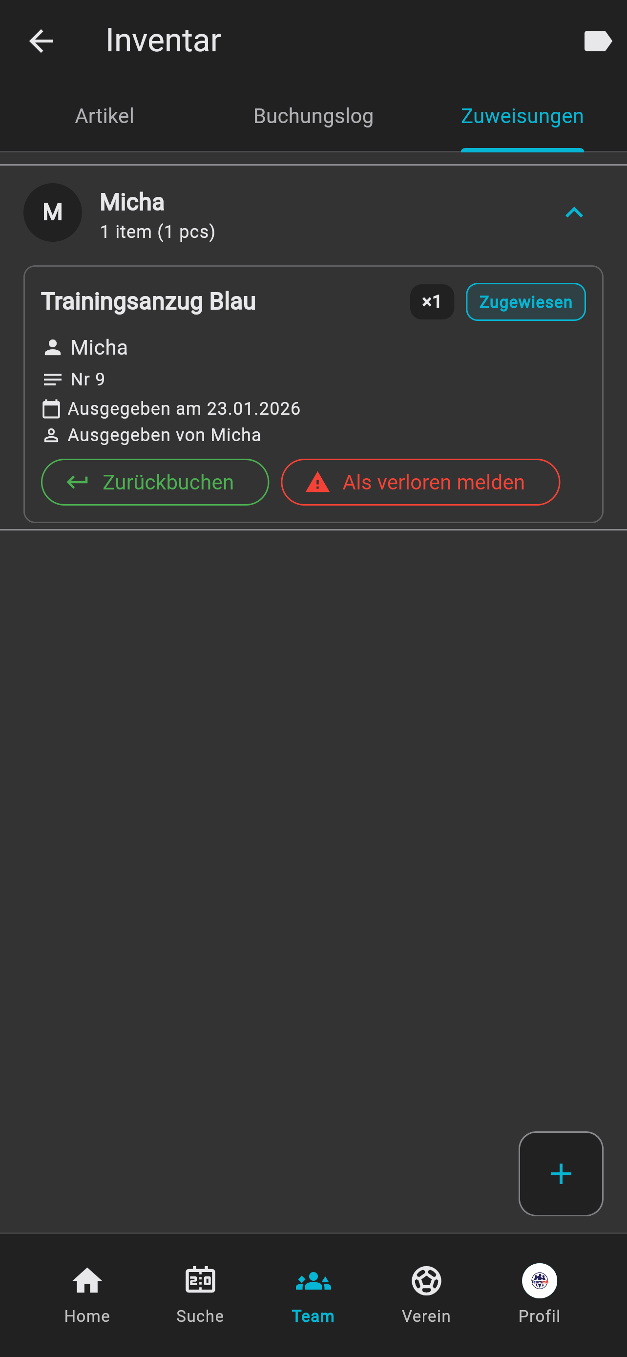 Inventar - Zuweisungen