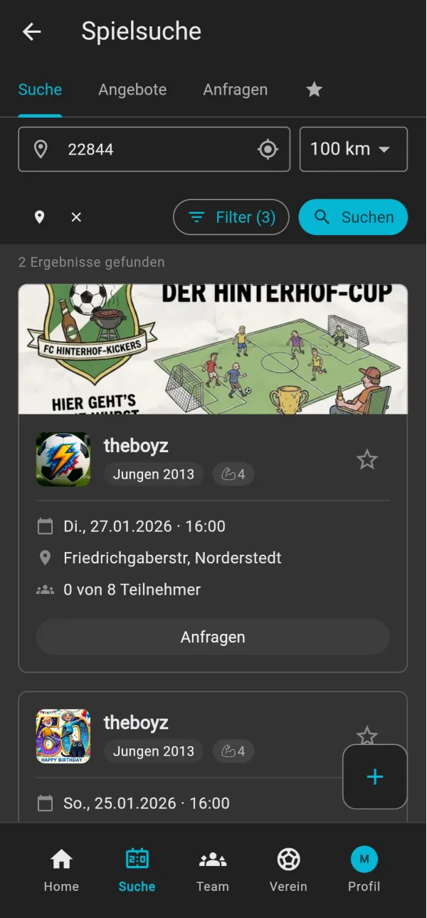 Suche: Spielebörse in der bolzn-App