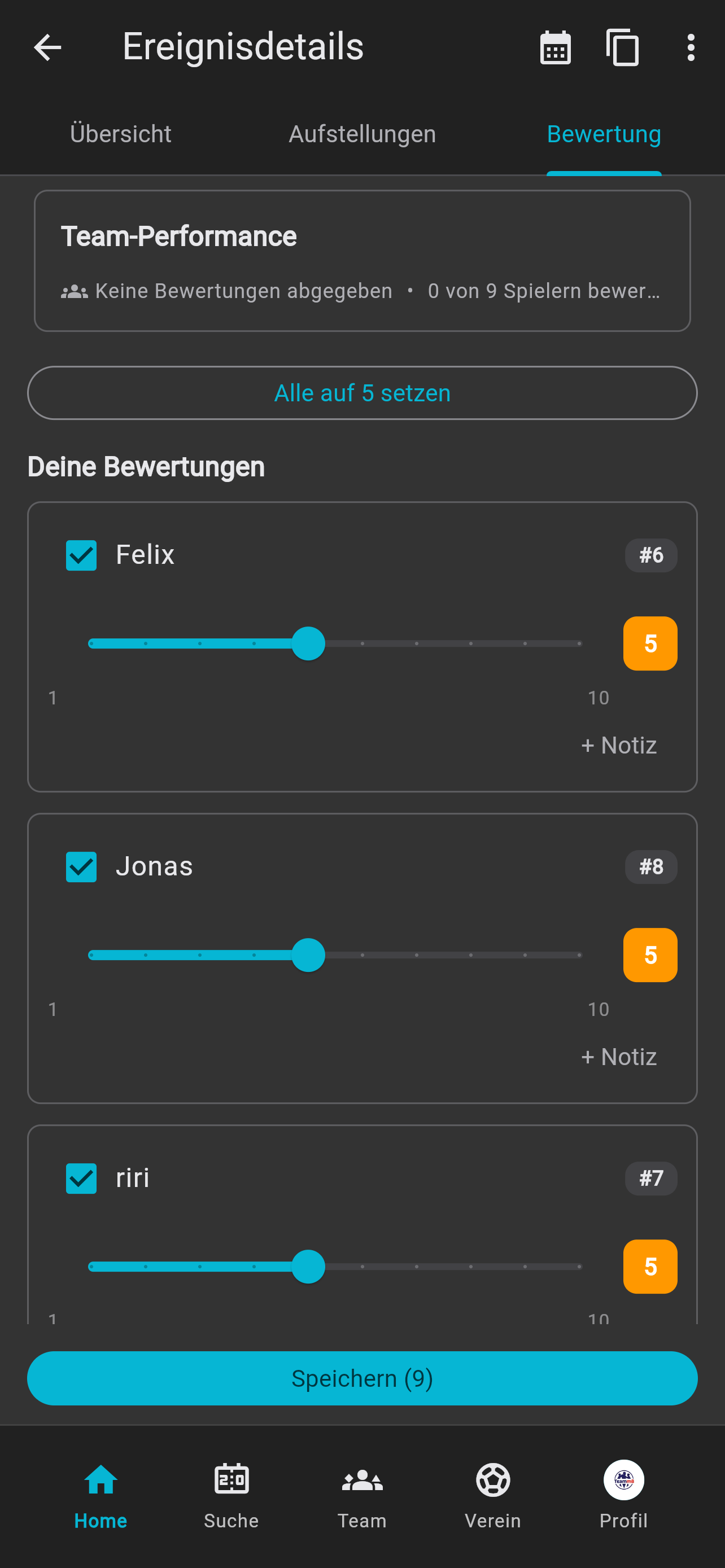 Statistiken - Performance Detail